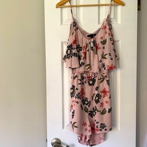 Aqua Pink Floral Romper